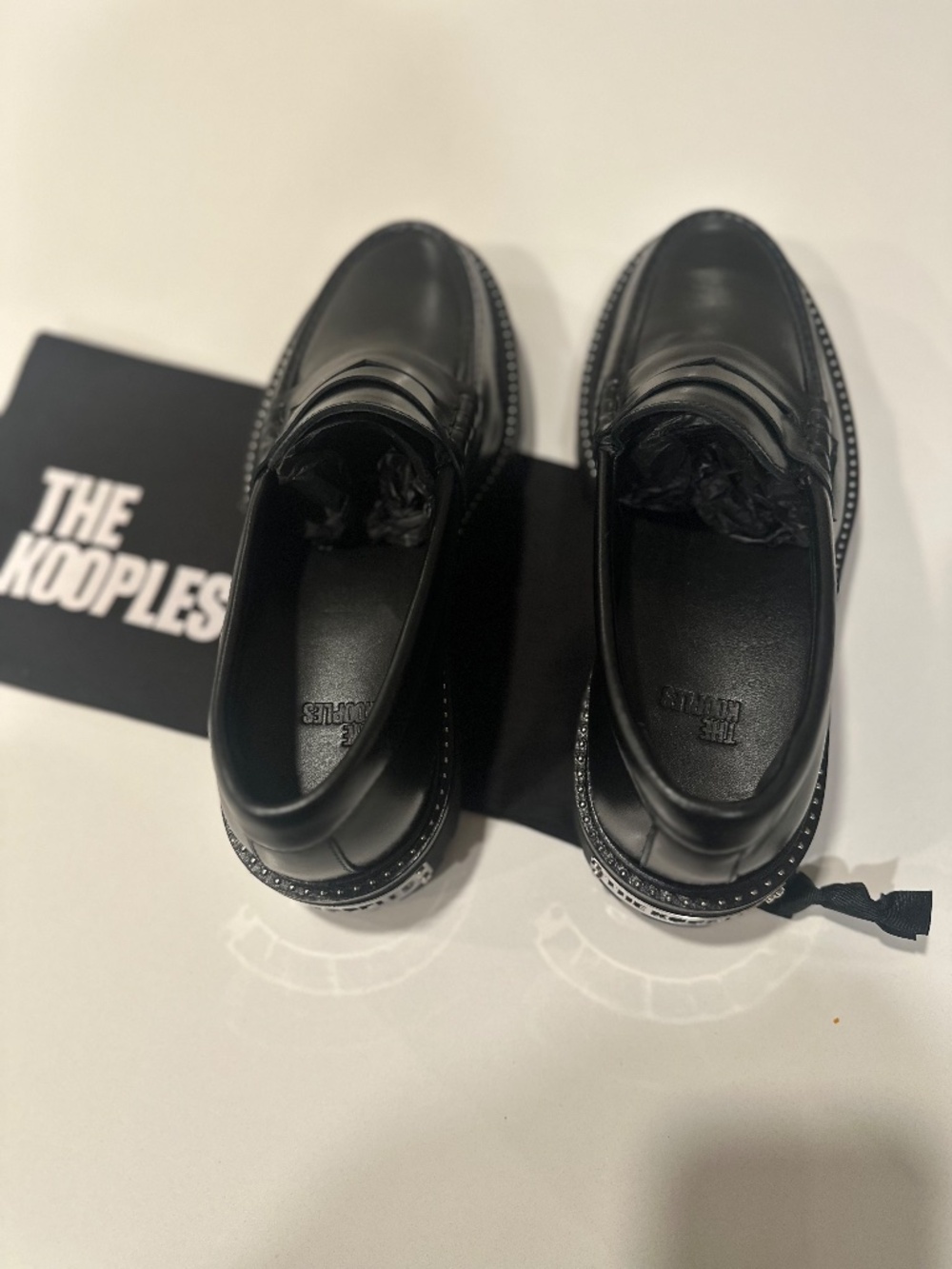 The Kooples Black Chunky Leather Loafers - Picture 4 of 6